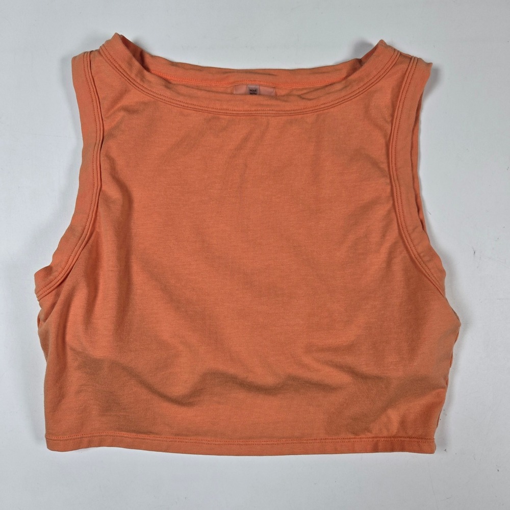 L*Space Active Tank Top Women S Orange Move With Me Cropped Shelf Bra Yoga Sport